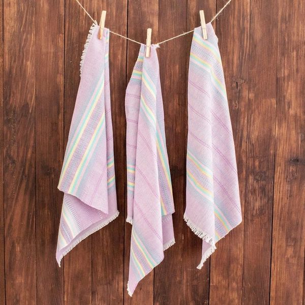 Alternate image for Pastel Striped Napkins Set of 6 Traditional Taste in Lavender