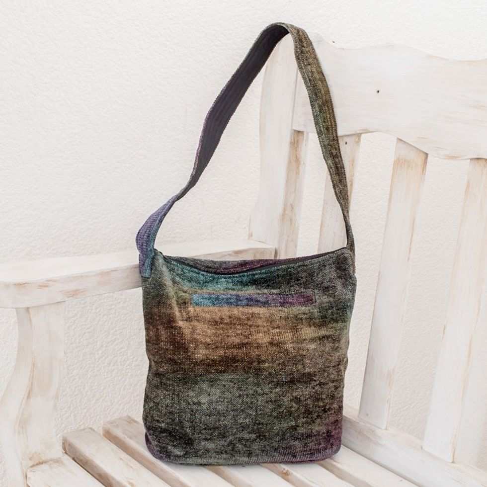 Hand Made Bamboo Chenille Shoulder Bag  'Magic Forest'