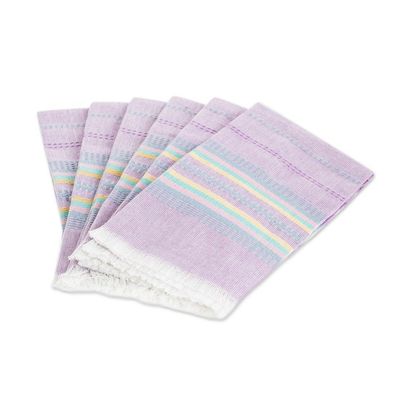 Alternate image for Pastel Striped Napkins Set of 6 Traditional Taste in Lavender