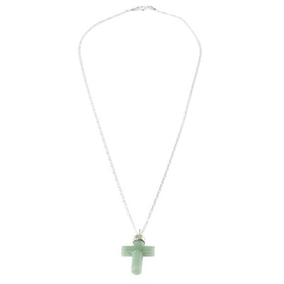 Alternate image for Light Green Cross Pendant Necklace Zacapa Faith in Light Green