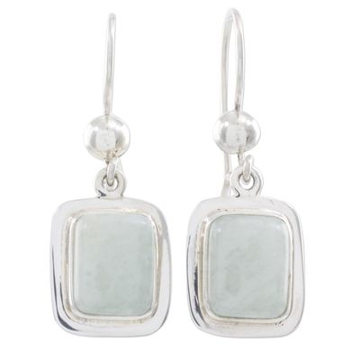 Alternate image for Fair Trade Mint Green Jade and Silver Earrings Maya Mint