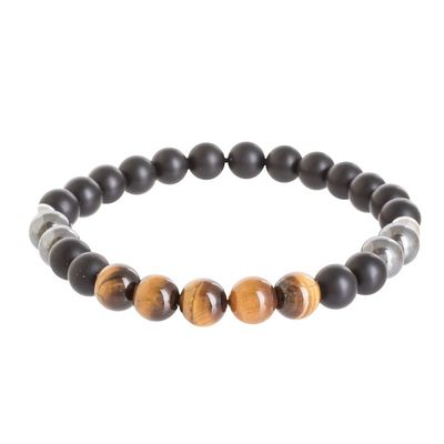Alternate image for Mens Multi-Gemstone Beaded Bracelet with Tigers Eye I Am Strength