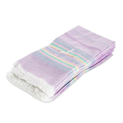 Alternate image for Pastel Striped Napkins Set of 6 Traditional Taste in Lavender