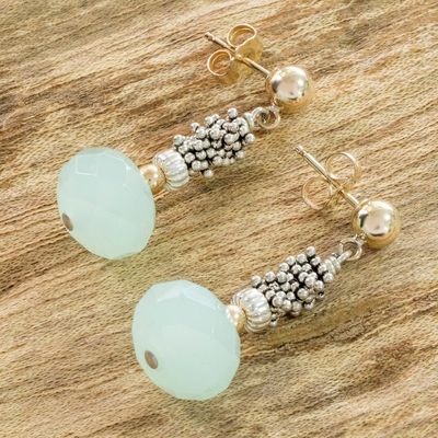 Alternate image for 14k Gold Filled and Sterling Silver Chalcedony Earrings Isla del Coco