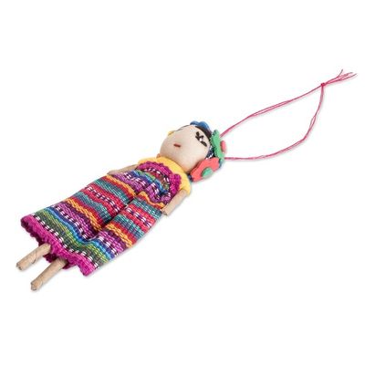 Alternate image for Handcrafted Worry Doll Christmas Ornament Kahlo