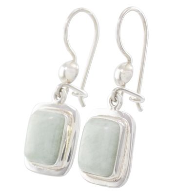 Alternate image for Fair Trade Mint Green Jade and Silver Earrings Maya Mint