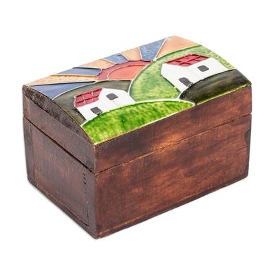Alternate image for Handcrafted Nature-Themed Pinewood Decorative Box Beautiful Dawn