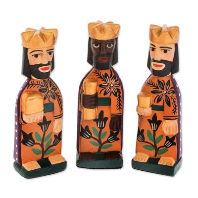 Alternate image for Hand Painted Wood Nativity Scene Medium, Set of 9 Rejoice