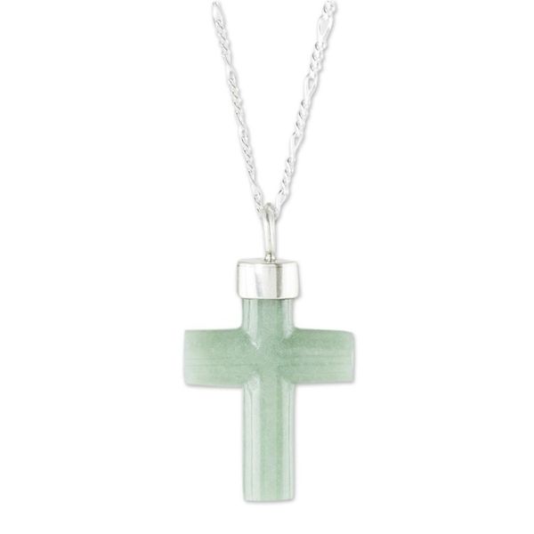 Alternate image for Light Green Cross Pendant Necklace Zacapa Faith in Light Green