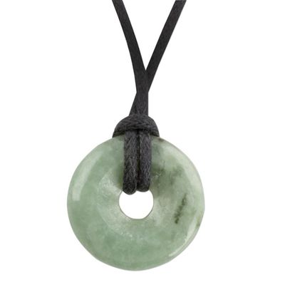 Alternate image for Light Green Circular Jade Pendant Necklace from Guatemala Mayan Circle of Love