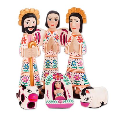 Alternate image for 10-piece Nativity Scene Hand-carved Wood from Guatemala Holy Gifts