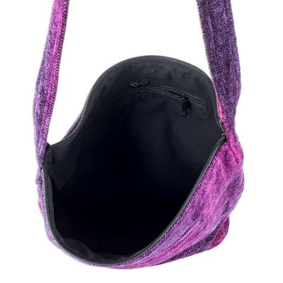 Alternate image for Hand Crafted Chenille Shoulder Bag Magenta Magic
