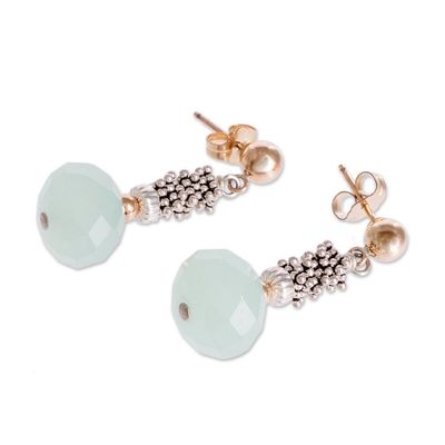 Alternate image for 14k Gold Filled and Sterling Silver Chalcedony Earrings Isla del Coco