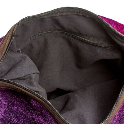 Alternate image for Rayon and Cotton Blend Hobo Bag in Purple from Guatemala Magical Day