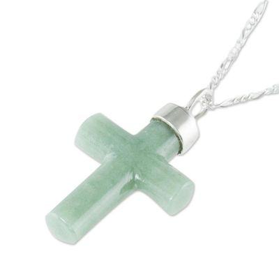 Alternate image for Light Green Cross Pendant Necklace Zacapa Faith in Light Green