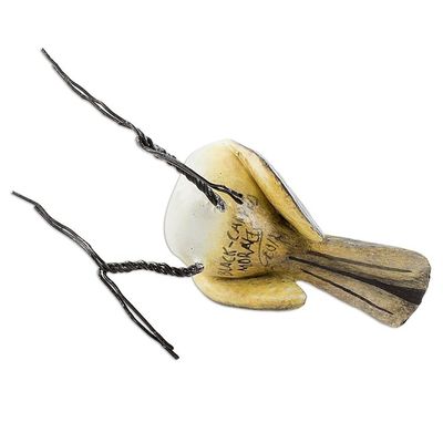 Alternate image for Hand Painted Black Capped Chickadee Clay Bird Figurine Chickadee