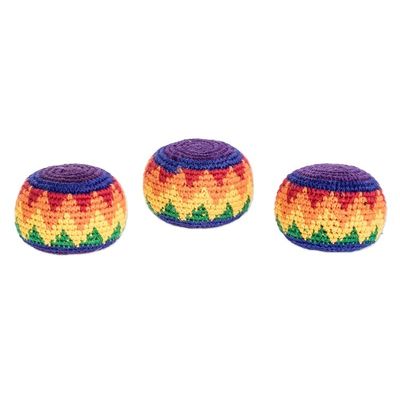 Alternate image for Multicolored Cotton Hacky Sacks Set of 3 Maya Colors