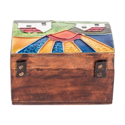 Alternate image for Handcrafted Nature-Themed Pinewood Decorative Box Beautiful Dawn