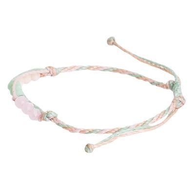Alternate image for Handcrafted Beaded Cord Bracelet from Guatemala Bright Tomorrow in Mint
