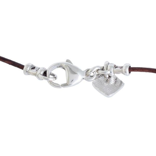 Alternate image for Cultured Pearl Necklace with Leather Cord and Silver Pendant Union of Peace