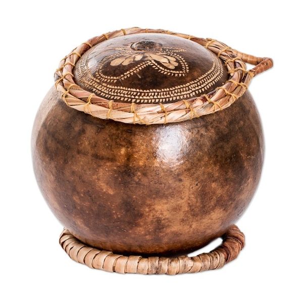Alternate image for Monarch Butterfly-Themed Dried Gourd Decorative Accent Monarch Flutter