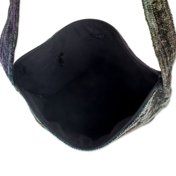 Alternate image for Hand Made Bamboo Chenille Shoulder Bag  Magic Forest