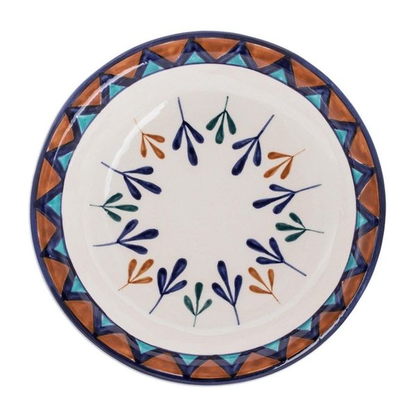 Alternate image for Ceramic Hand Painted Bowls with Geometric Design Pair Antigua Breeze