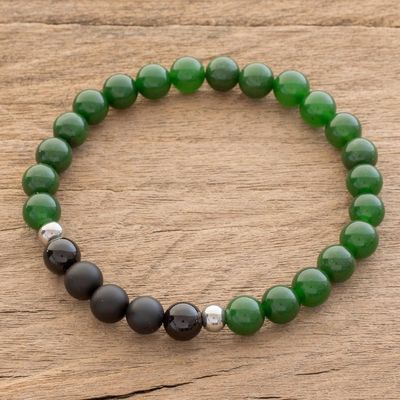 Alternate image for Mens Jade and Agate Beaded Stretch Bracelet from Costa Rica Awake