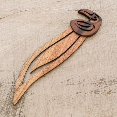 Alternate image for Toucan-Themed Teak Wood Bookmark from Costa Rica Toucan Reader