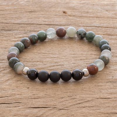 Alternate image for Multicolored Agate Beaded Stretch Bracelet Colors of Costa Rica