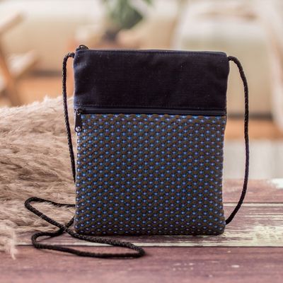 Alternate image for Embroidered Floral Patterned Cotton Sling in Indigo Spring Midnight