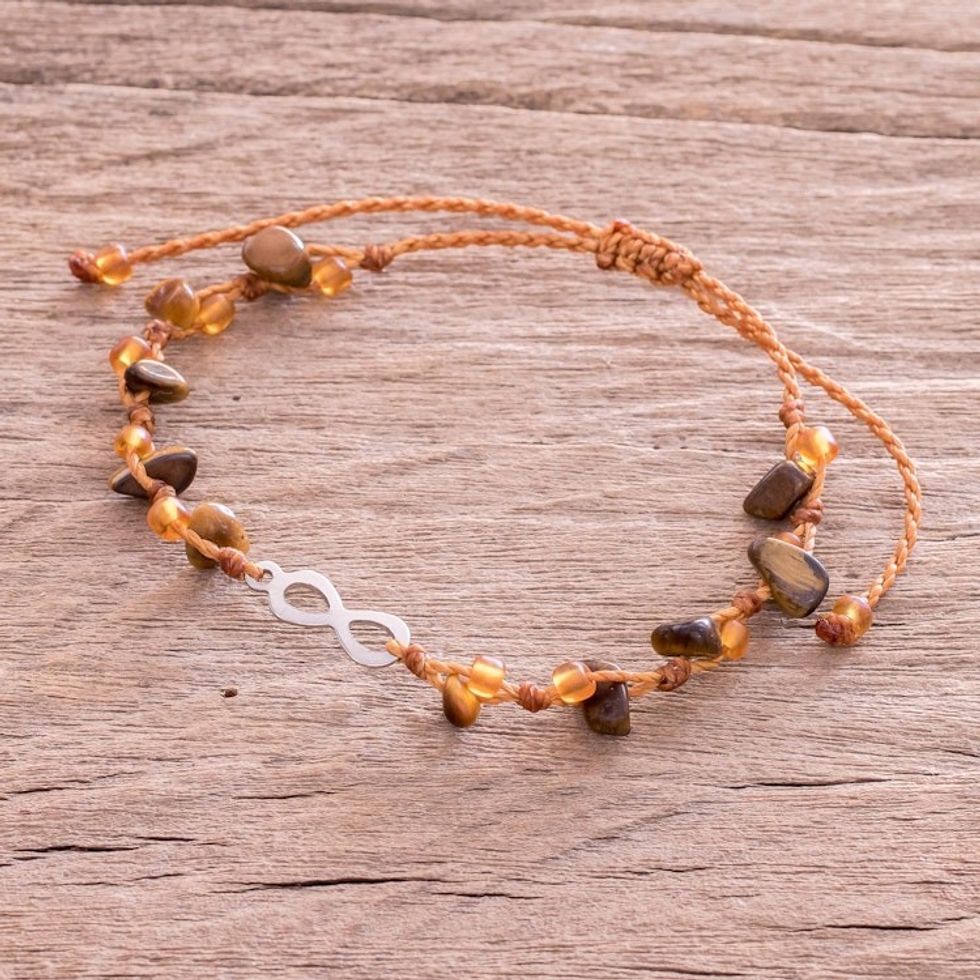 Handmade Tiger's Eye Infinity Bracelet 'Infinite Summer'