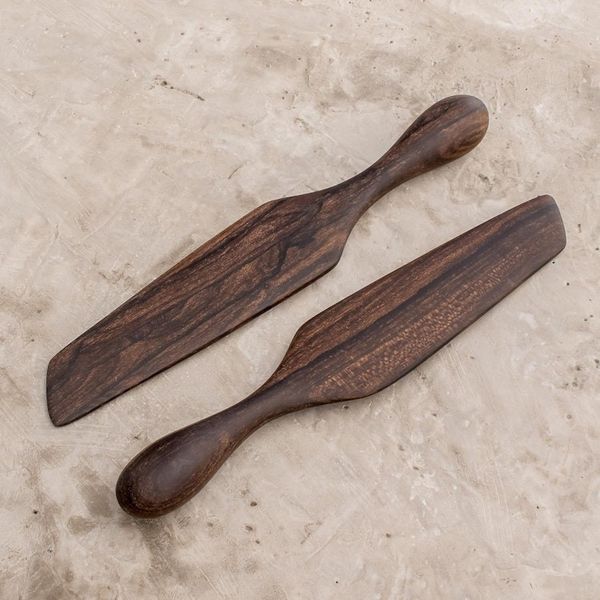 Alternate image for Collectible Wood Serving Utensil Kitchen Accessory Pair Guatemalan Fry Up