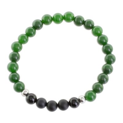 Alternate image for Mens Jade and Agate Beaded Stretch Bracelet from Costa Rica Awake