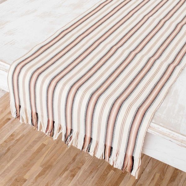 Alternate image for Striped Cotton Table Runner Nutmeg Stripe