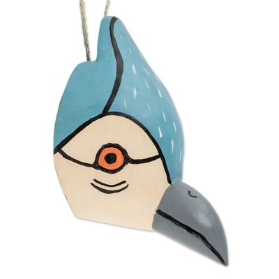 Alternate image for Light Blue Kingfisher Small Wood Mask Kingfisher