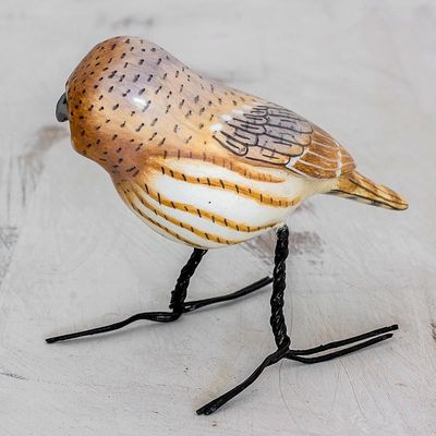 Alternate image for Artisan Crafted Elf Owl Ceramic Bird Figurine from Guatemala Elf Owl