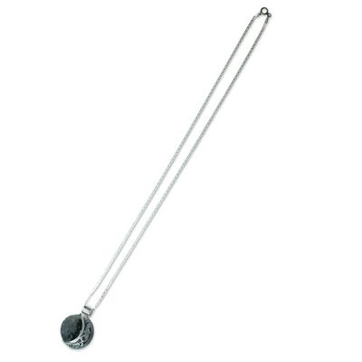 Alternate image for Maya Eclipse Pendant Green and Black Jade on Silver Jewelry Quetzal Eclipse