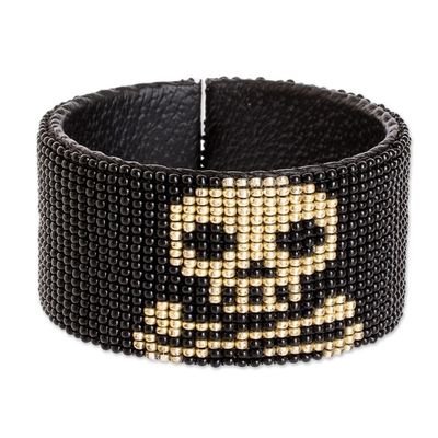 Alternate image for Black Skull Motif Cuff Bracelet Deadly One
