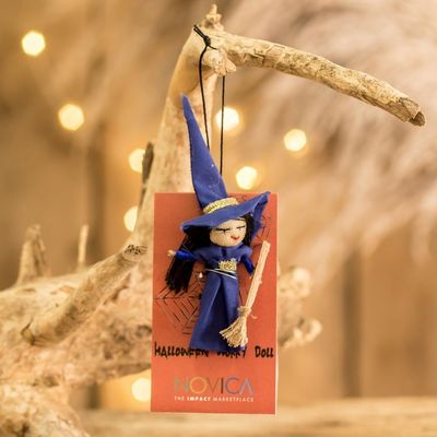 Alternate image for Handcrafted Cotton Witch Worry Doll from Guatemala Lucky Witch
