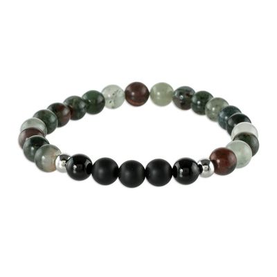 Alternate image for Multicolored Agate Beaded Stretch Bracelet Colors of Costa Rica