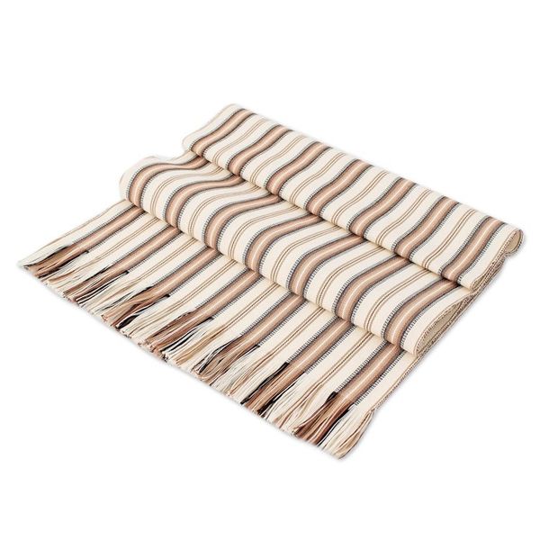 Alternate image for Striped Cotton Table Runner Nutmeg Stripe