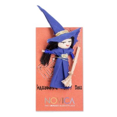 Alternate image for Handcrafted Cotton Witch Worry Doll from Guatemala Lucky Witch
