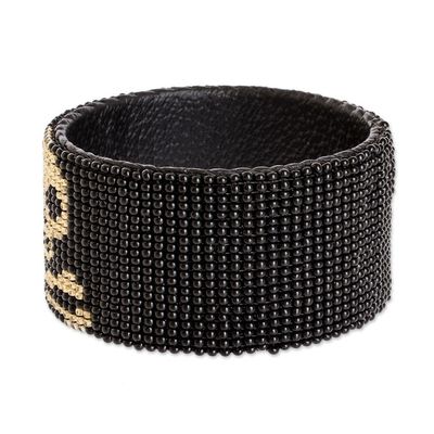 Alternate image for Black Skull Motif Cuff Bracelet Deadly One