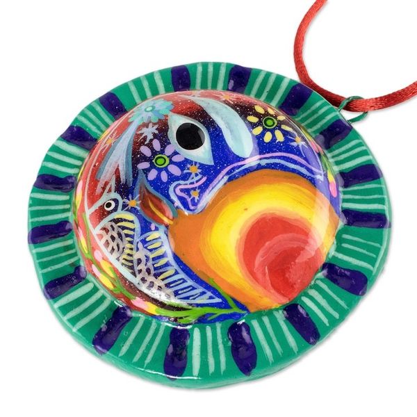 Alternate image for Crescent Moon Eclipse Ceramic Ornaments Pair Eclipse of the Sun