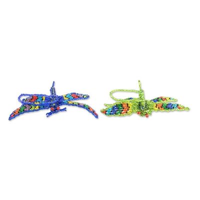 Alternate image for Hand-Beaded Glass Dragonfly Ornaments from Guatemala Pair Free Flight