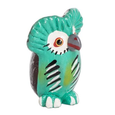Alternate image for Hand-Painted Small Ceramic Owl Figurine from Guatemala Endearing Tecolote