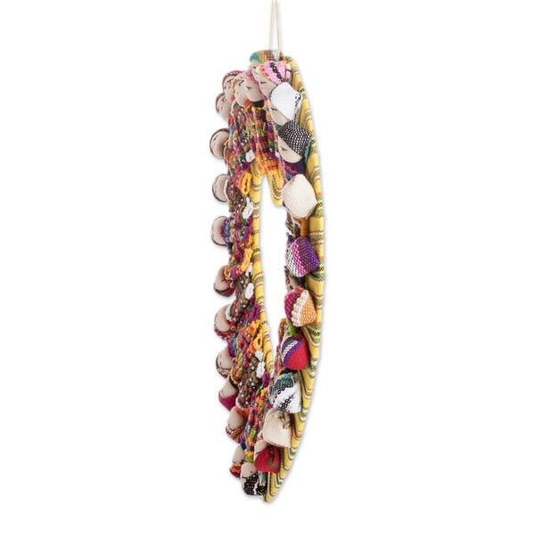 Alternate image for Handcrafted Heart-Shaped Cotton Worry Doll Wreath United by Love