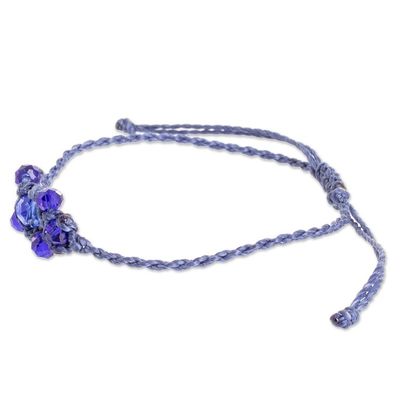 Alternate image for Blue Beaded Macrame Bracelet from Guatemala Oniric Glow