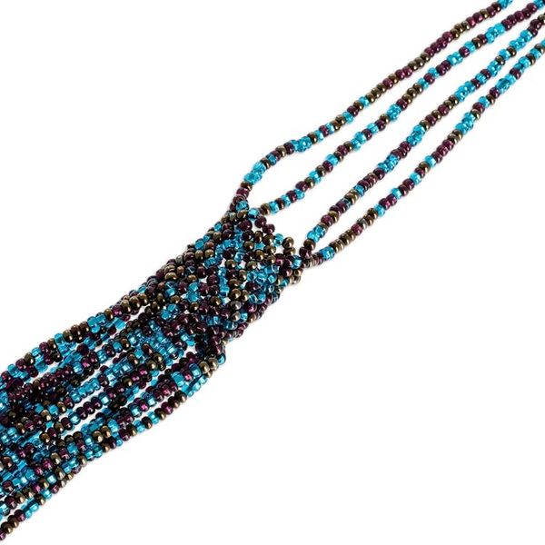 Alternate image for Artisan Crafted Beaded Necklace Cool Grotto